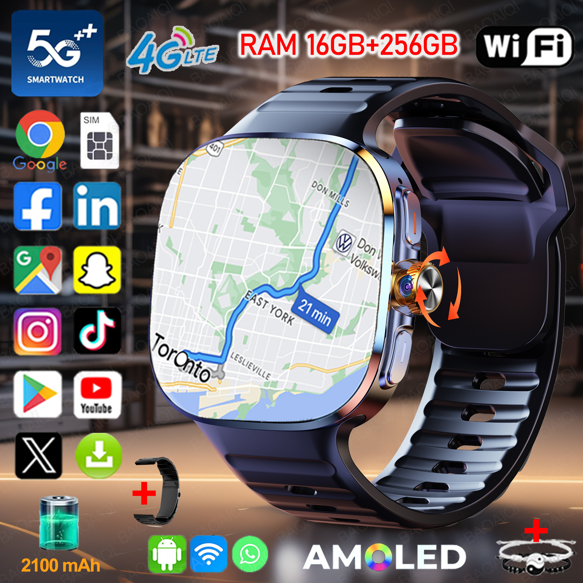 4G/5G Smartwatch 2.40 inch Lar - French Connection Watches Smartwatch App reseña y precio
