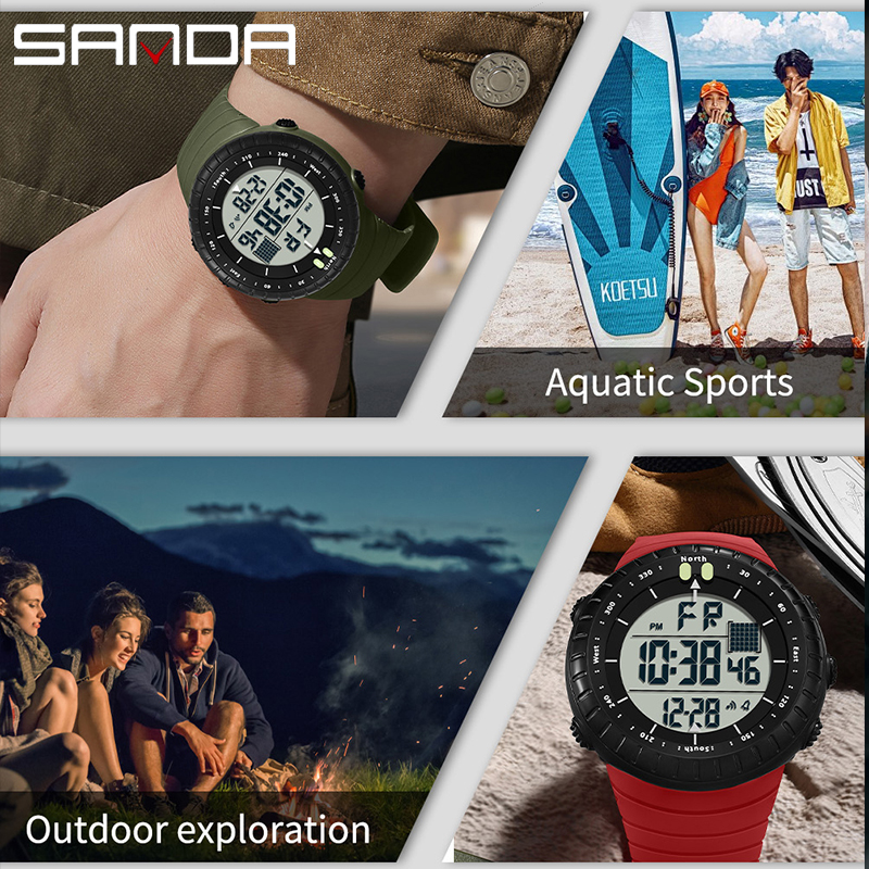 SANDA Trendy Fashion Electroni - Tide Watch Surf reseña y precio