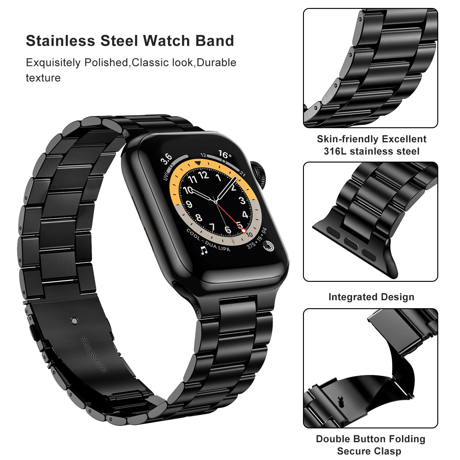 Stainless Steel Strap For Appl - Smartwatch Apple Watches For Men reseña y precio