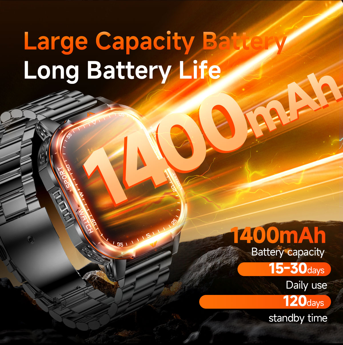 2026 New Military 1400mAh Batt - French Connection Watches Smartwatch App reseña y precio