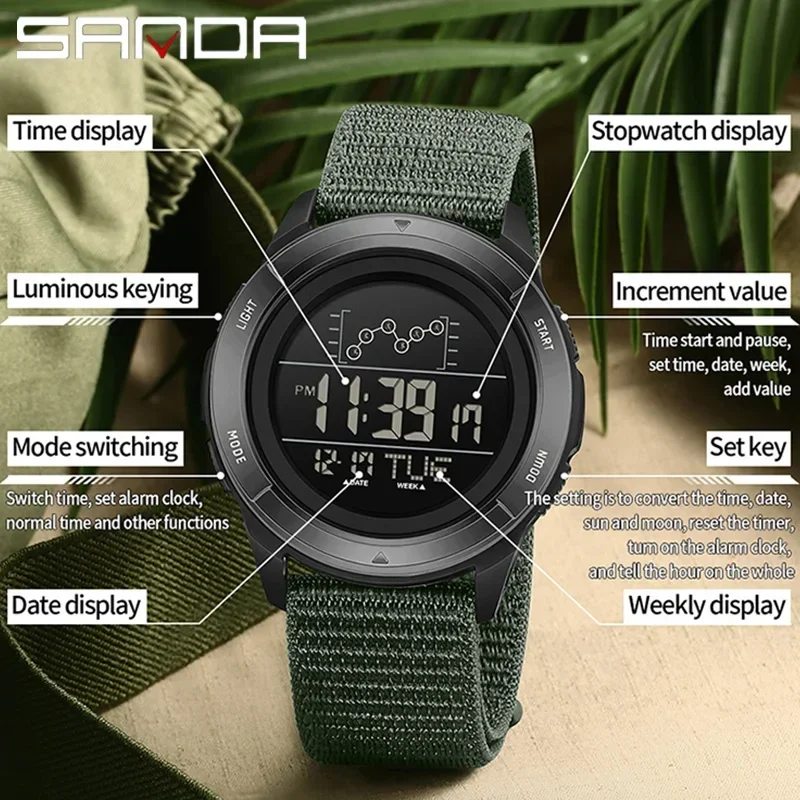 SANDA Military Sport Man Watch - Tide Watch Surf reseña y precio