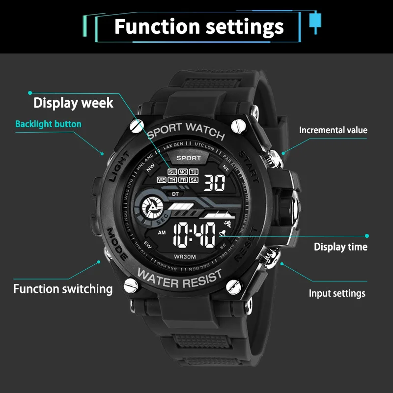 YIKAZE Men's Sports Watch Wate - Tide Watch Surf reseña y precio